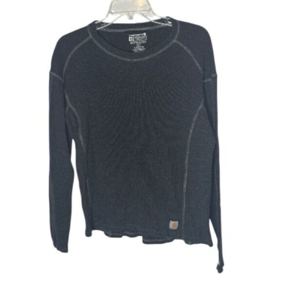 Carhartt Force Charcoal Grey Midweight Waffle Baselayer Thermal Shirt. Size Lg. - Picture 1 of 7